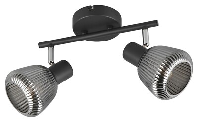 TRIO Leuchten TARIFA Strahler Deckenleuchte 2-flammig Glas Metall 25 x 13 cm
