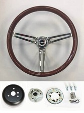 1967 68 Chevelle Nova Impala Mahogany Wood Steering Wheel High Gloss 15 Rwb Cap