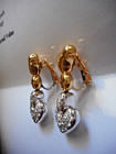 NWT YELLOW/WHITE 18K GOLD WITH DIAMONDS EARRINGS BY SALAVETTI AIG REPORT 16.8 g — photo 3