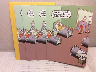 RSVP GET WELL CARDS New w/Envelopes LOT OF 4 ''I've got three words for you....''