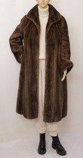 Real Mink Fur Saga Brown Sable Hue Demi Buff Swing Coat 10-12-14 Uk / M Visone