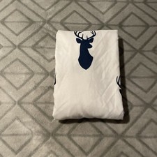 Sweet Jojo Designs Blue Stag Fitted Crib Sheet - Standard Crib/Toddler Mattress