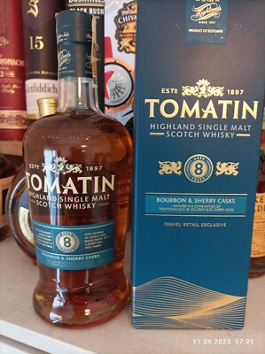 (34,99 /l) 1 L Tomatin 8 J. Single Malt Scotch Whisky Bourbon Sherry Cask 40,0% 