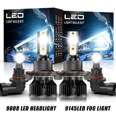 For Ford Explorer Sport Trac 2007 2008 LED Headlight Hi/Lo Fog Light Bulbs Combo