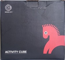 WOOD CITY Wooden Activity Cube for Toddlers 1-3 Montessori