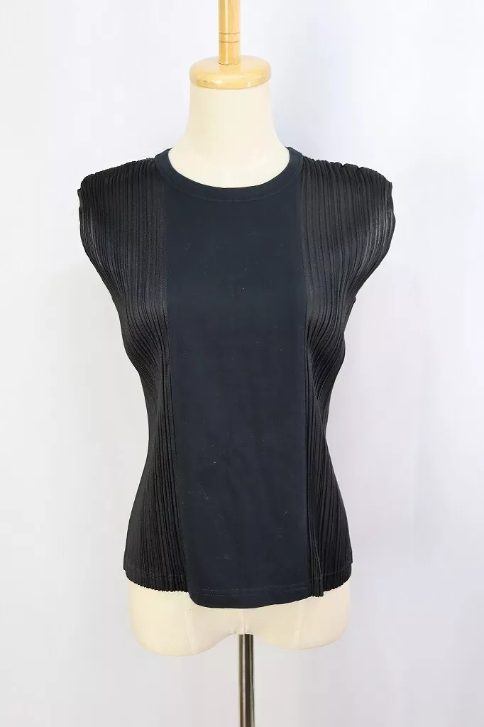 PLEATS PLEASE Black Sleeveless Top 102 1764 | eBay