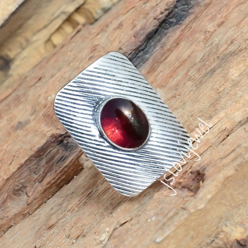 Collier Argent Sterling 925 Avec Grenat Du Mozambique - Longueur 18 Pouces, Neuf Sans Emballage