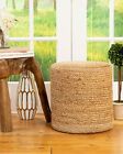 Pouf Jute Handmade Natural Braided Beige round cushions Ottoman Pouf Cover