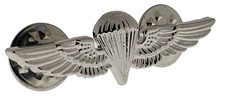 Mini USMC US NAVY MARINE CORPS Airborne PARACHUTE JUMP WING SILVER PIN 1 1/2"
