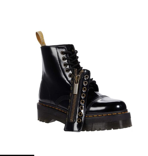 Dr Martens Vegan Sinclair Women's Front Zip Platform Boot In Black Size US 8 