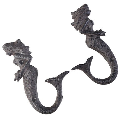 2 Pcs Mermaid Towel Decorative Hanging Hook Self Adhesive Wall Rack