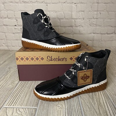 Skechers Jagged Pond Women's Size Black Charcoal Waterproof Duck Boots  167321