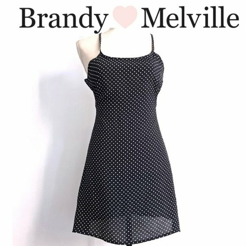 BRANDY Melville Skater Abito Estivo Nero Bianco a Pois Retro Aperto Taglia  Unica | eBay