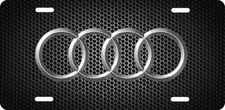AUDI LOGO LICENSE PLATE FOR AUTO 12X6 ALUMINUM 4