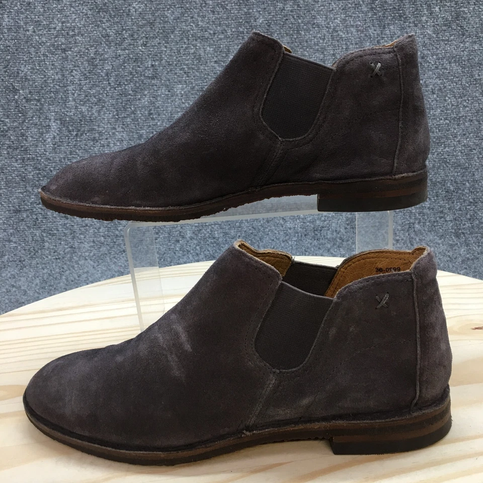 Bota Chukka Trask para Mujer 8M Gris Allison Puntera Almendra Sin Cordones Informal Cómoda Gamuza Foto 2 de 4