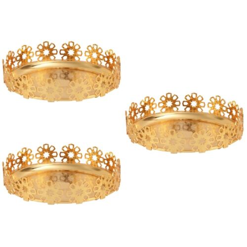 3 PCS Jewelry Storage Plate Hollow Fruit Plate Metal Accessories-