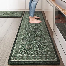 Kitchen Mats for Floor anti Fatigue Farmhouse Green Kitchen Rugs Sets 2Cushioned