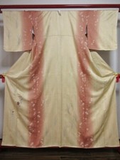 Japanese Kimono HOUMONGI Fabric Silk Woman Kyoto Japan Vintage Antique kf-128