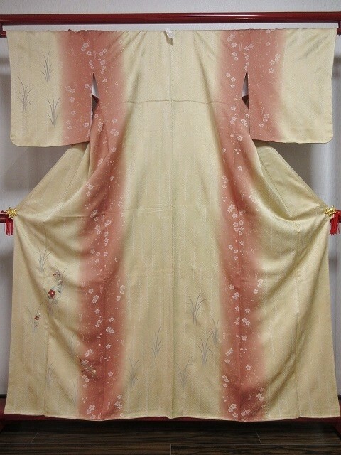 Kimono japonés HOUMONGI tela seda mujer Kyoto Japón vintage antiguo kf-128