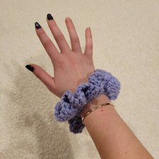 Handmade in USA Crochet Scrunchie Lavender Purple Hair Tie