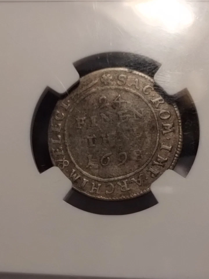 German States - Saxony, Silver 1 Groschen = 1/24 Thaler, 1698, NGC VF30 - Image 2 of 4