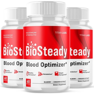 (3 Pack) BioSteady Advanced Blood Max Support Supplement Bio Steady 180 Capsules