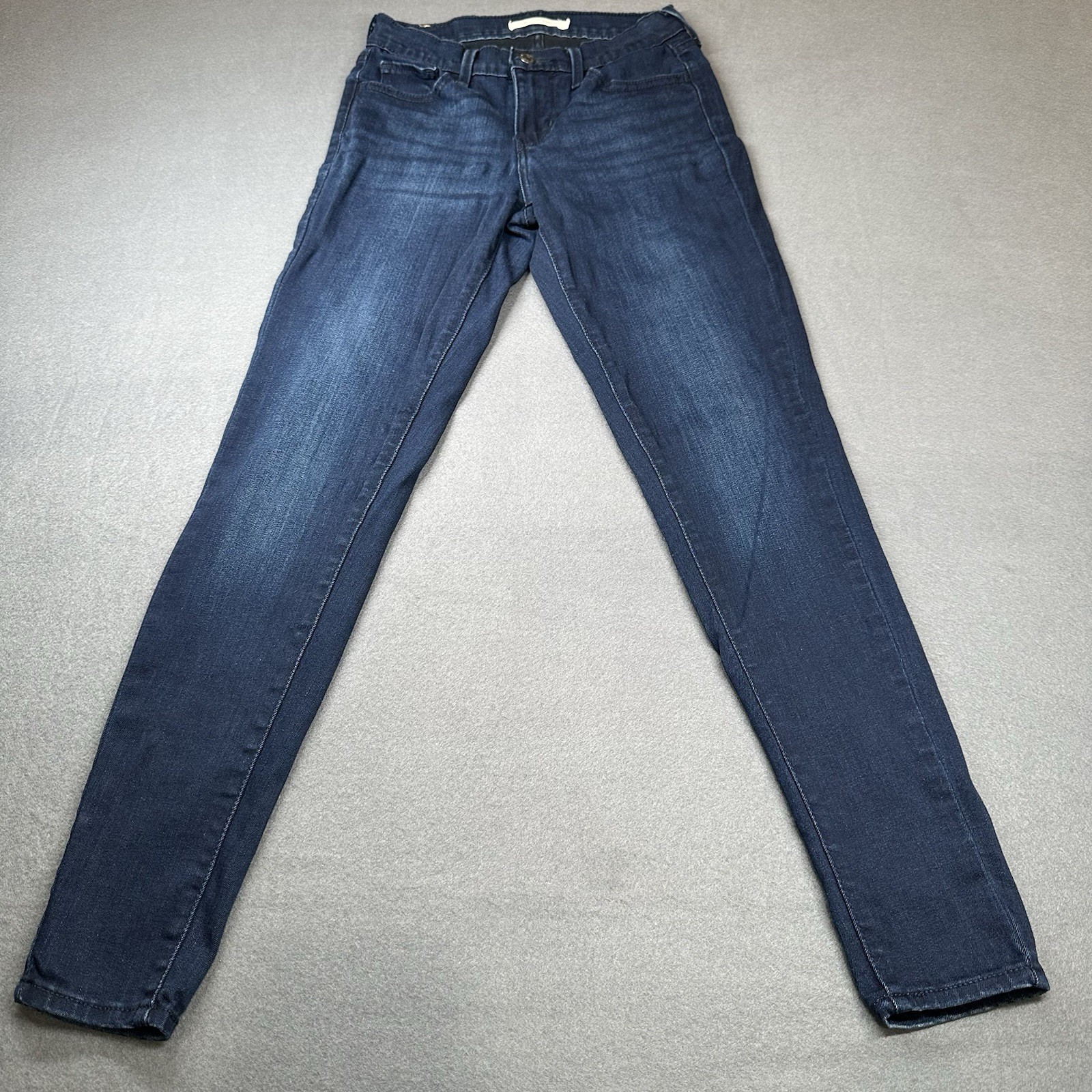 Blue Size 25 Pockets Zipper Fly Stretch