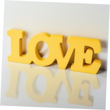 Signe d'amour blocs en bois cadeau jour V autoportant lettre d'amour dessus de table jaune