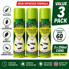 Dethlac Ant Killer Spray 250ml Insects Cockroach Woodlice Killer 1 2 3 Pack