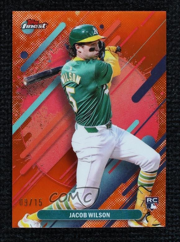 2025 Topps Finest Rare Orange Refractor 9/15 Jacob Wilson #295 tw0