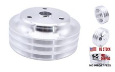Billet Aluminum Long Water Pump Lwp 3 Groove Crank Pulley Compatible For Chevy