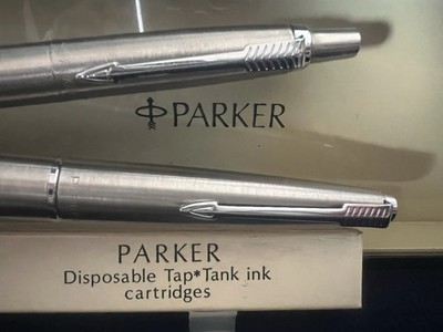 PARKER 45 Flighter Füllfederhalter Chrom Mit Patrone Und Kugel Schreibt