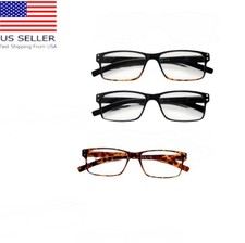 Reading Glasses Men Rectangle Blue Light Multicolor Set Of 3 Strength 1.50 new