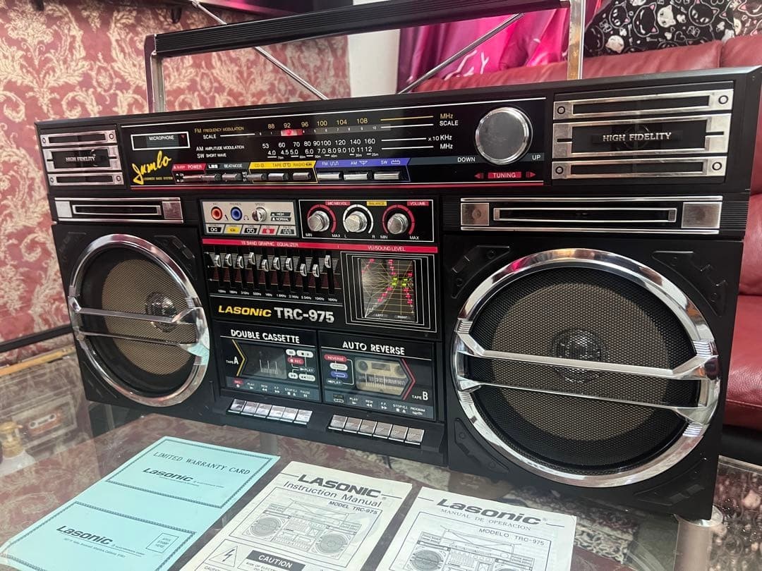 Lasonic TRC-975 Boombox Stereo Radio Cassette Player Recorder