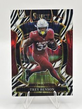 2025 Panini Select Trey Benson Concourse Zebra Prizm #23 Arizona Cardinals NFL