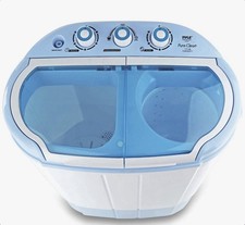Pyle Pure Clean Dual Tub Portable Washing Machine 7.7 lb Spin Dryer Blue/White
