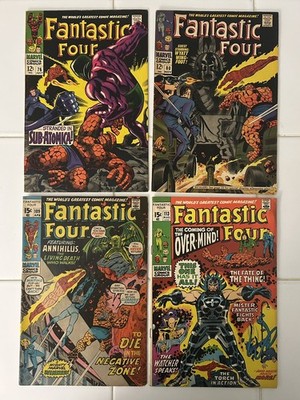 Lot of 4 Fantastic Four #76 80 109 113 Marvel 1968/1971 Silver/Bronze Age   