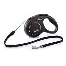 FLEXI New Classic Cord Retractable Dog Leash Small - 16 Feet Cord , Black