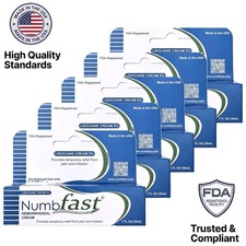 5 x 30g Lidocaine Cream Numbfast Numbing Numb Skin Pain Reliever Made in USA