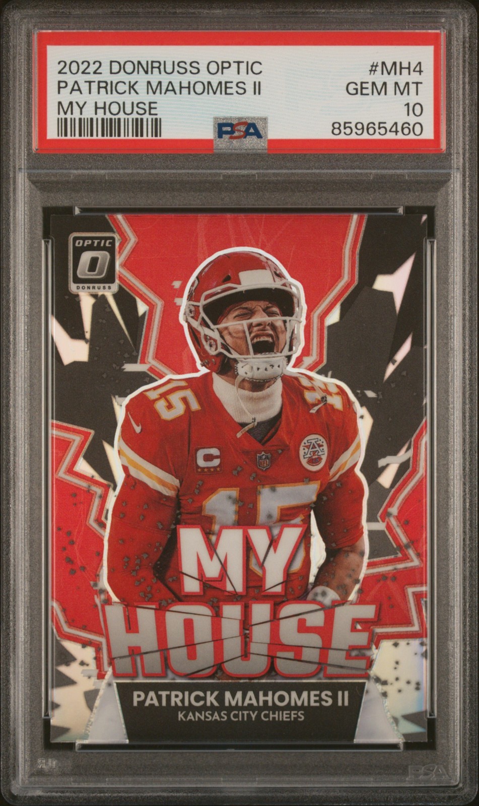 2022 Panini Donruss Optic Patrick Mahomes II My House PSA 10