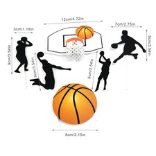 Basketball-Kuchen-Deko Zum 15. Geburtstag – 2-teiliges Acryl-Set Mit „15“ & Korb – Ca. 17 Cm Hoch