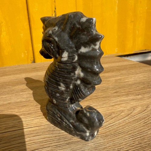 5.5" natural Zebra stone Seahorse hand carved Quartz Crystal Reiki Healing - Picture 14 of 16