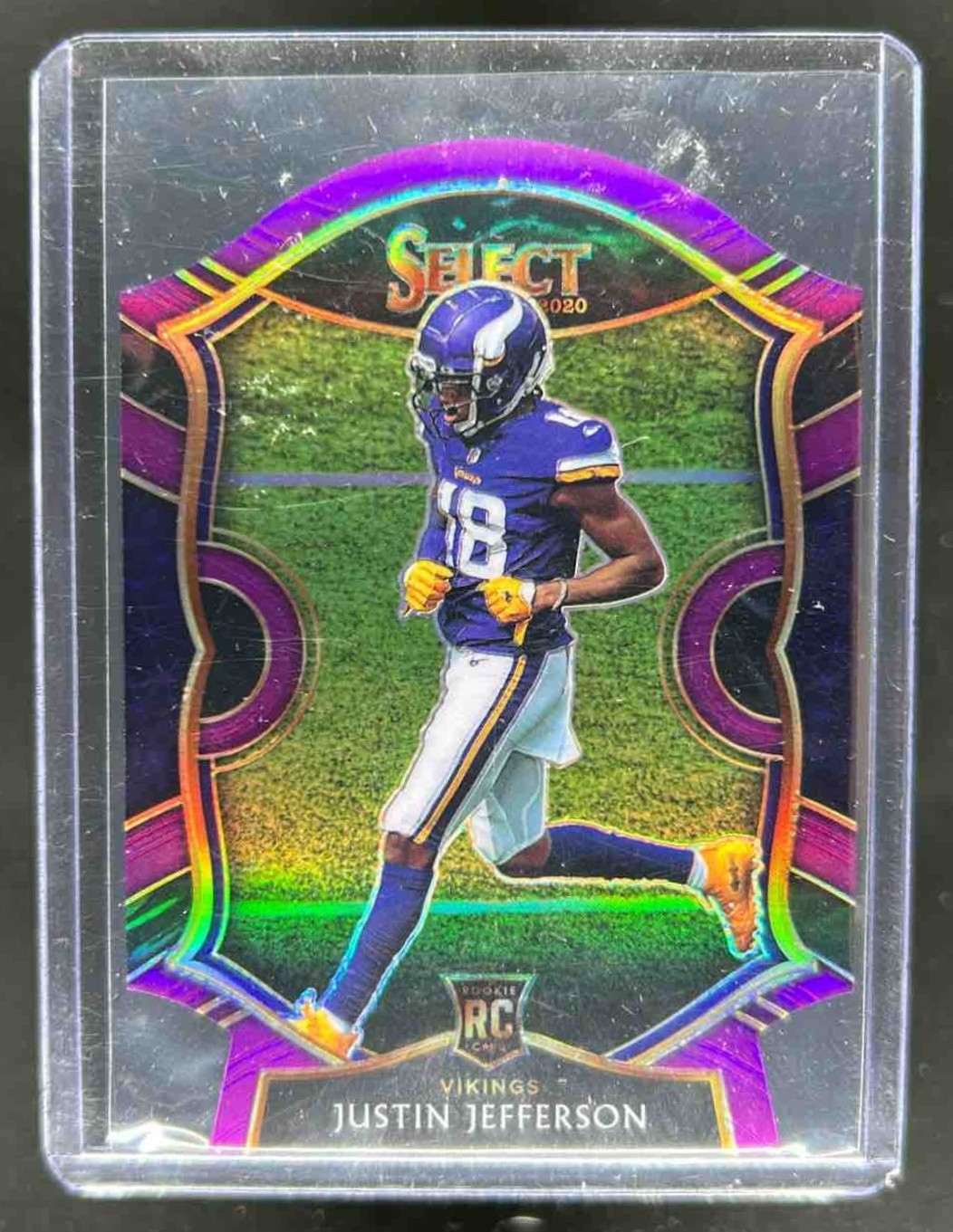 2020 Select Justin Jefferson RC Purple Prizm Die Cut Concourse #61 Vikings