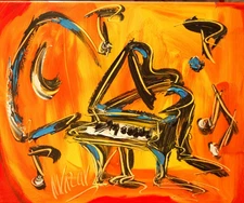 JAZZ ROOM     painting Abstract Modern Art  Contemporary  WALL DECOR RVY3R4F