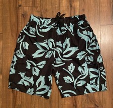  958 Kanu Surf Men  s Swim/Board Shorts Mesh Lining Black/Aqua LG