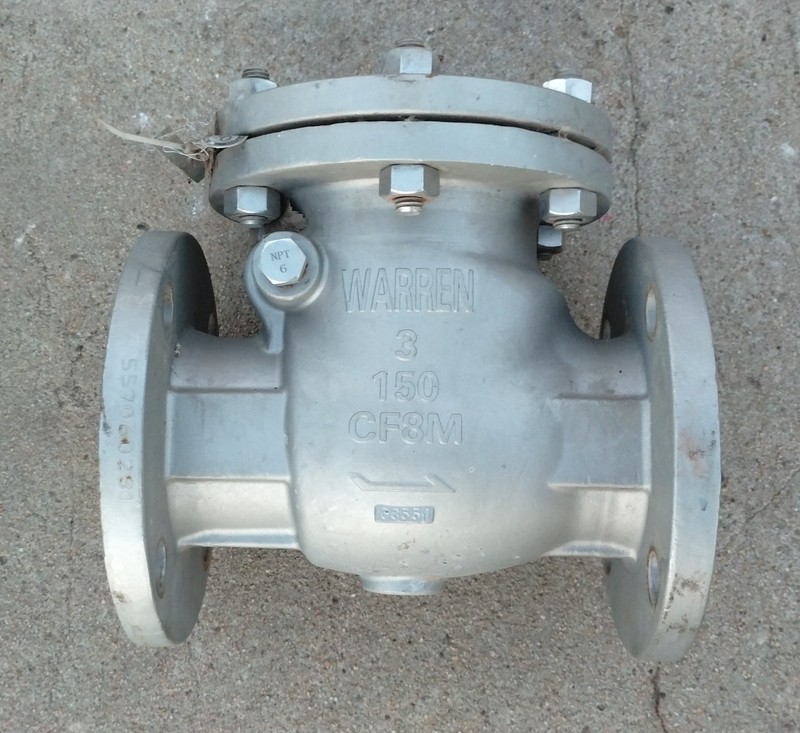 WARREN 3" 150 SWING CHECK VALVE CF8M {FREE U.S. SHIPPING}