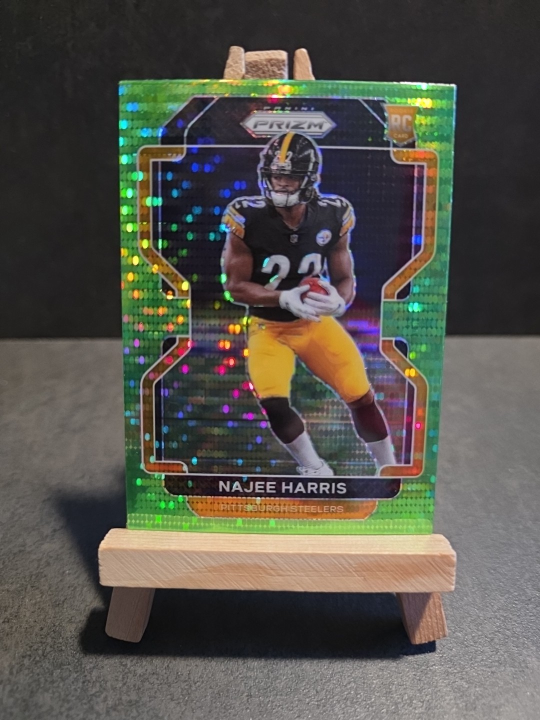 2021 Prizm Najee Harris RC Neon Green Pulsar Rookie #343 Steelers