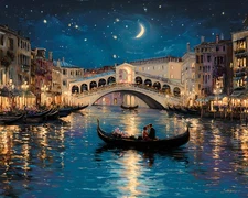 Venice Italy Night Scene Landscape Home Decor Wall Art Poster Prints Painting 89