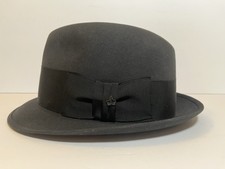 STETSON FEDORA GOLDEN IVY ROYAL DELUXE CHARC GRAY FUR FELT PINCH FRONT HAT 7 1/8