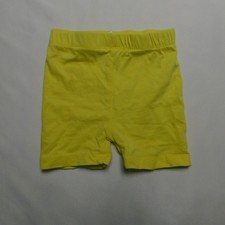 Yellow Toddler Girls Bike Shorts Size 18M Stretch Cotton Spandex Plain Casual
